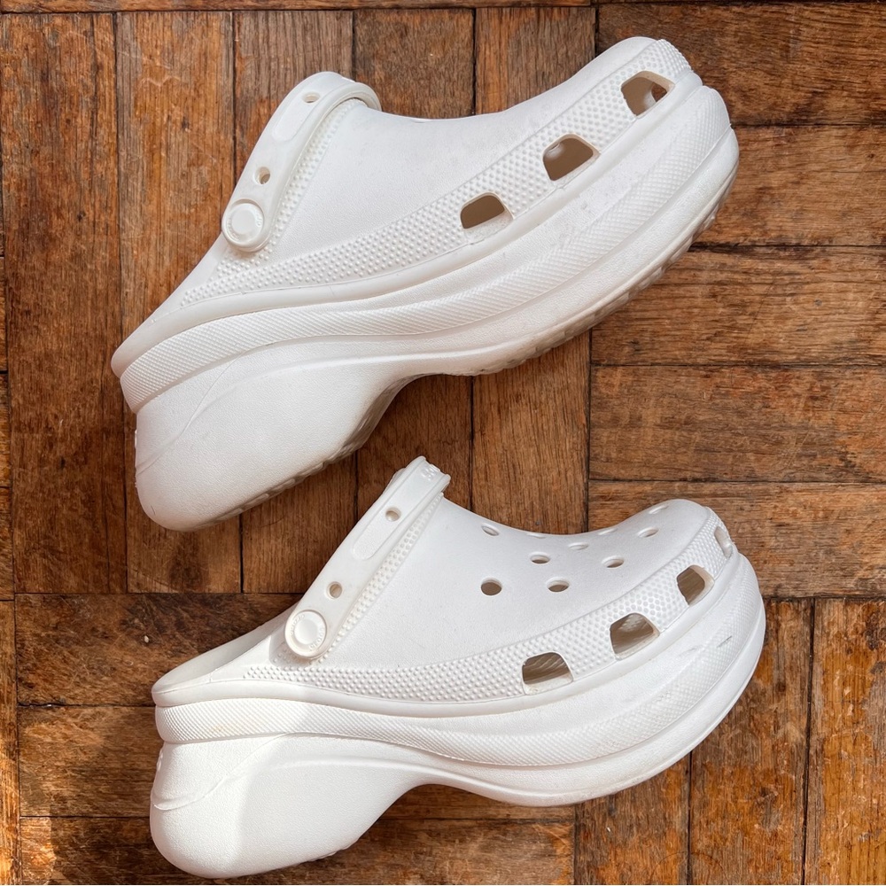White Croc Bae platforms
